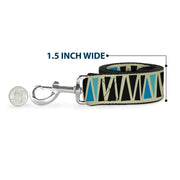 Dog Leash - Zig Zag Doodle Cream/Black/Blues