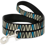 Dog Leash - Zig Zag Doodle Black/Cream/Blues