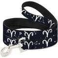 Load image into Gallery viewer, Dog Leash - Zodiac Aries Symbol/Constellations Black/White
