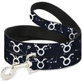Load image into Gallery viewer, Dog Leash - Zodiac Taurus Symbol/Constellations Black/White
