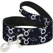 Dog Leash - Zodiac Taurus Symbol/Constellations Black/White