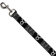 Dog Leash - Zodiac TAURUS/Symbol Black/White