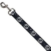 Dog Leash - Zodiac Cancer Symbol/Constellations Black/White