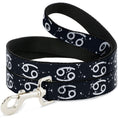Load image into Gallery viewer, Dog Leash - Zodiac Cancer Symbol/Constellations Black/White

