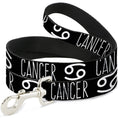 Load image into Gallery viewer, Dog Leash - Zodiac CANCER/Symbol Black/White

