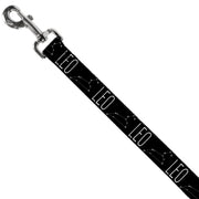 Dog Leash - Zodiac LEO/Constellation Black/White