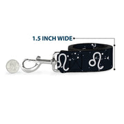 Dog Leash - Zodiac Leo Symbol/Constellations Black/White
