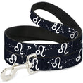 Load image into Gallery viewer, Dog Leash - Zodiac Leo Symbol/Constellations Black/White
