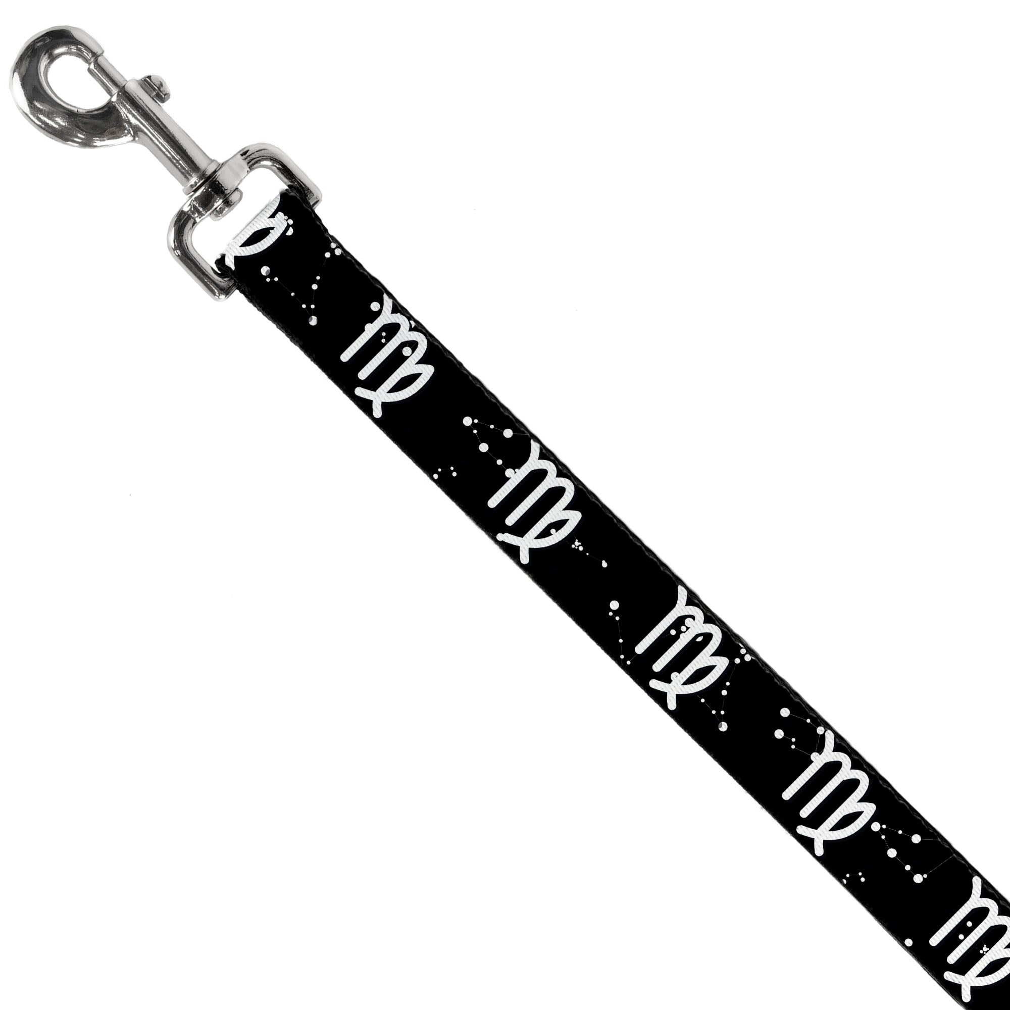 Dog Leash - Zodiac Virgo Symbol/Constellations Black/White