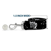 Dog Leash - Zodiac Virgo Symbol/Constellations Black/White