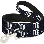 Dog Leash - Zodiac Virgo Symbol/Constellations Black/White