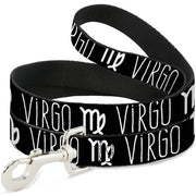 Dog Leash - Zodiac VIRGO/Symbol Black/White