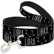Dog Leash - Zodiac LIBRA/Constellation Black/White