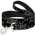 Load image into Gallery viewer, Dog Leash - Zodiac SCORPIO/Constellation Black/White
