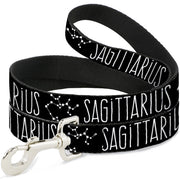 Dog Leash - Zodiac SAGITTARIUS/Constellation Black/White