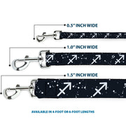 Dog Leash - Zodiac Sagittarius Symbol/Constellations Black/White