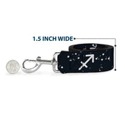 Dog Leash - Zodiac Sagittarius Symbol/Constellations Black/White
