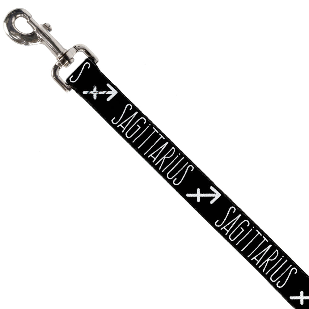 Dog Leash - Zodiac SAGITTARIUS/Symbol Black/White