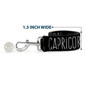 Dog Leash - Zodiac CAPRICORN/Constellation Black/White