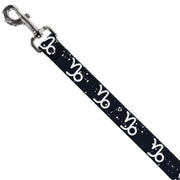Dog Leash - Zodiac Capricorn Symbol/Constellations Black/White