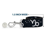 Dog Leash - Zodiac Capricorn Symbol/Constellations Black/White