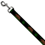 Dog Leash - Cali Bear/Pot Leaf Black/Gray/Green