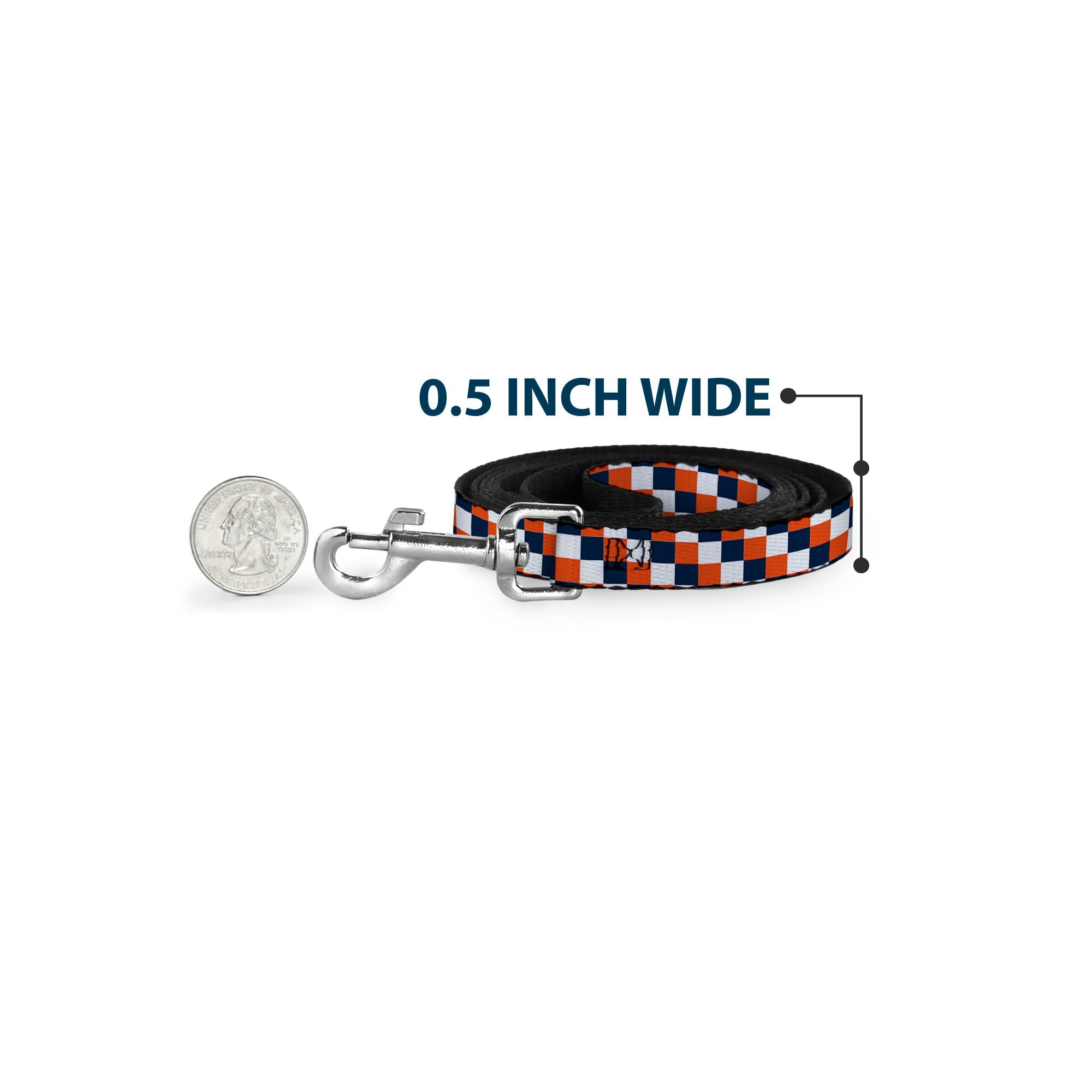 Dog Leash - Checker Navy/Orange/White