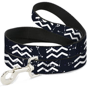 Dog Leash - Zodiac Aquarius Symbol/Constellations Black/White