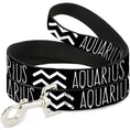 Load image into Gallery viewer, Dog Leash - Zodiac AQUARIUS/Symbol Black/White
