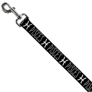 Dog Leash - Zodiac PISCES/Symbol Black/White