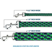 Dog Leash - Abstract Scribble Black/Blue/Neon Green