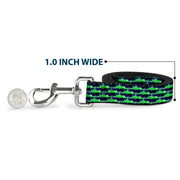 Dog Leash - Abstract Scribble Black/Blue/Neon Green