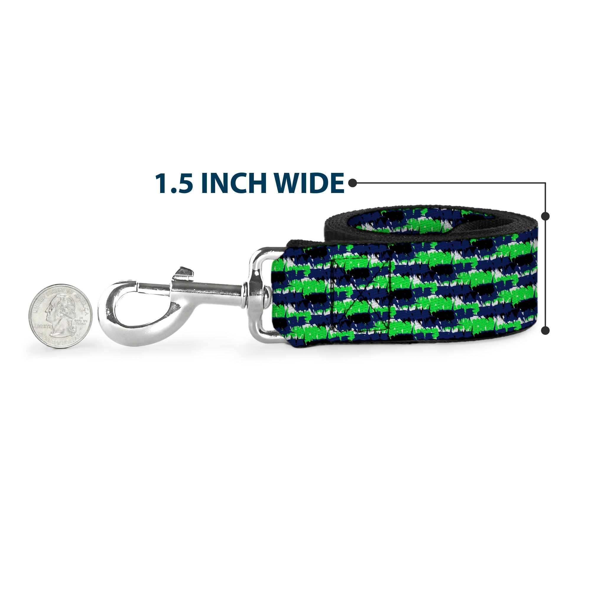 Dog Leash - Abstract Scribble Black/Blue/Neon Green