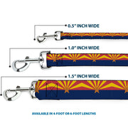 Dog Leash - Arizona Flag Red/Yellow/Gold/Blue