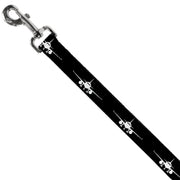Dog Leash - Airplane Silhouette Black/White