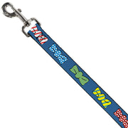 Dog Leash - Bowties Blue/Multi Color