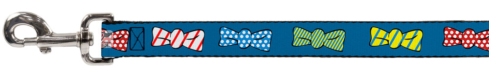 Dog Leash - Bowties Blue/Multi Color