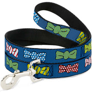 Dog Leash - Bowties Blue/Multi Color