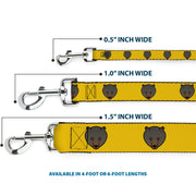 Dog Leash - Brown Bear Repeat Yellow