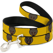 Dog Leash - Brown Bear Repeat Yellow