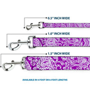 Dog Leash - Bandana/Skulls Purple/White