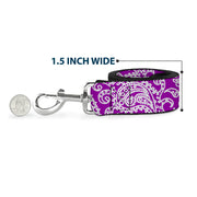 Dog Leash - Bandana/Skulls Purple/White