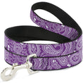 Load image into Gallery viewer, Dog Leash - Bandana/Skulls Purple/White
