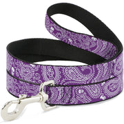 Dog Leash - Bandana/Skulls Purple/White