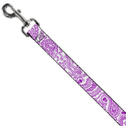 Dog Leash - Bandana/Skulls White/Purple