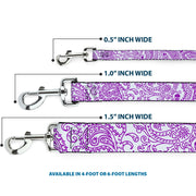 Dog Leash - Bandana/Skulls White/Purple