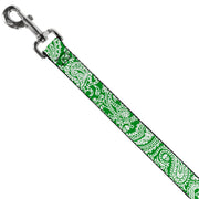Dog Leash - Bandana/Skulls Irish Green/White