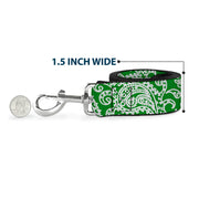 Dog Leash - Bandana/Skulls Irish Green/White