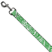 Dog Leash - Bandana/Skulls White/Irish Green