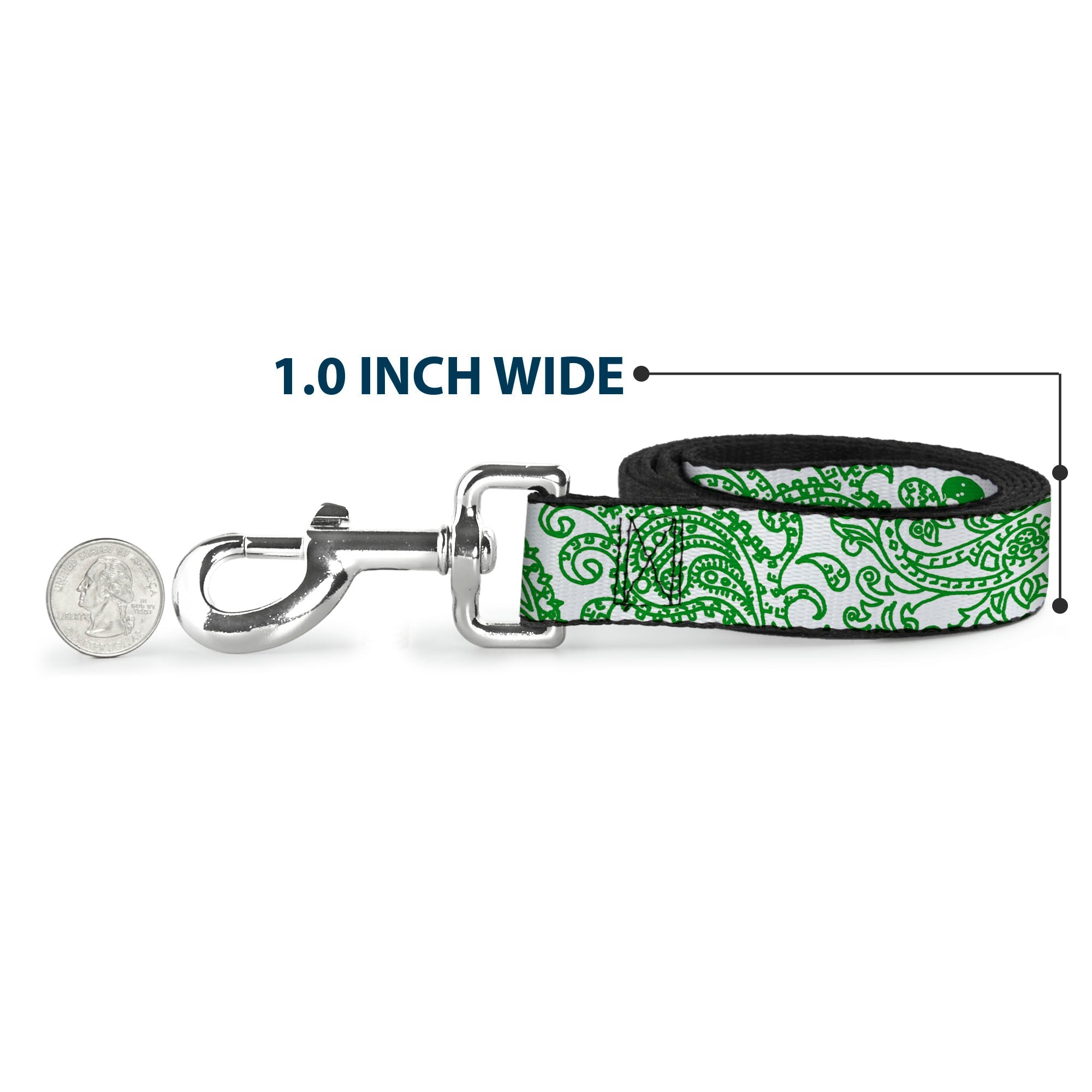 Dog Leash - Bandana/Skulls White/Irish Green